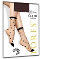 Golden Mirella Skarpetki damskie fantazyjne cuori Lores  Mocca