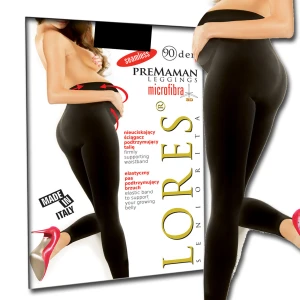 Legginsy dla kobiet w ciąży z mikrofibry 3D Premaman 90 den Lores